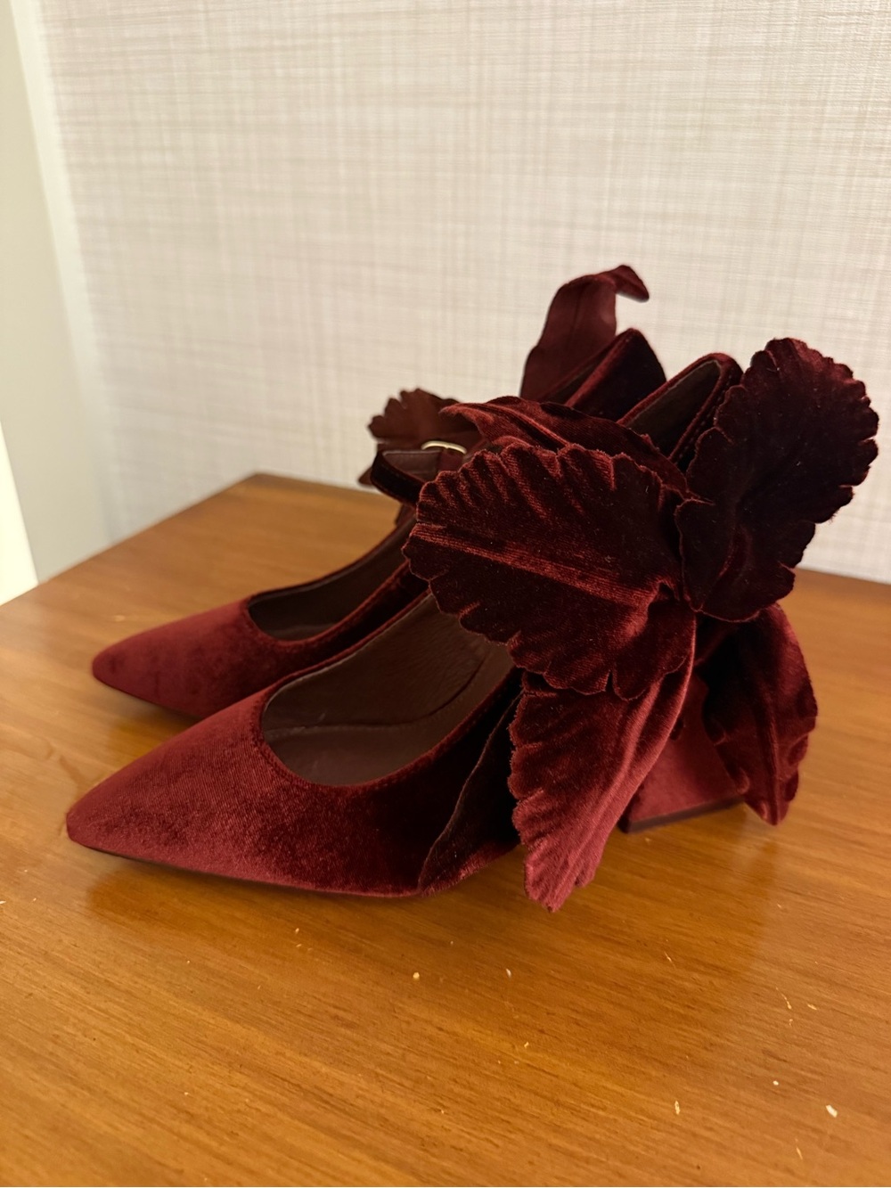 Cecelia New York Mislead Velvet Floral Mary Jane Block Heel Pumps